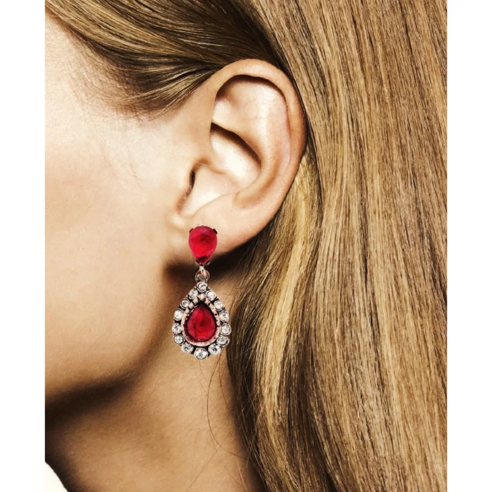Red Drop Earrings