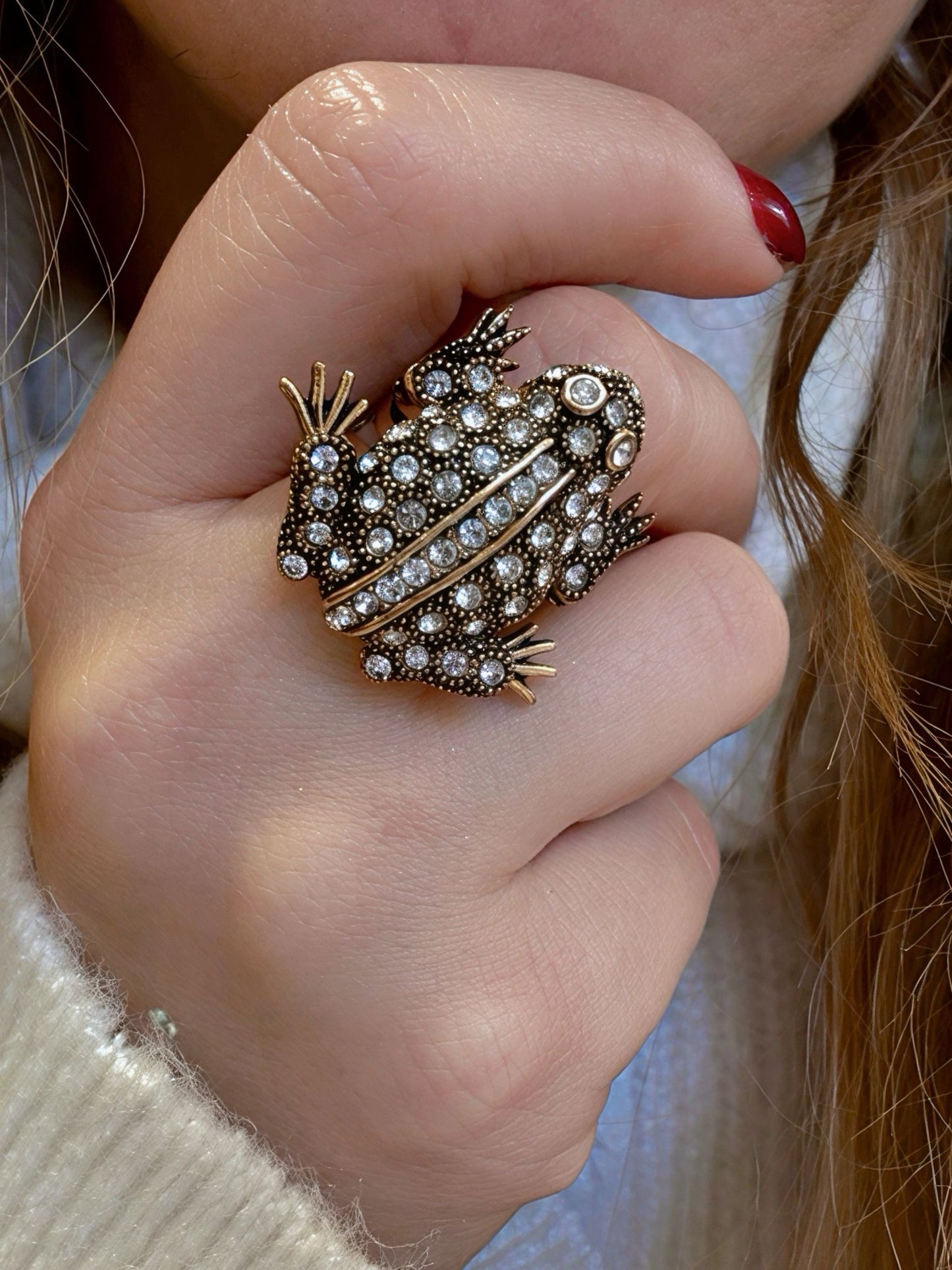 Ring Kiss The Frog Crystal