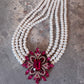 Pink Crystal Chocker Necklace