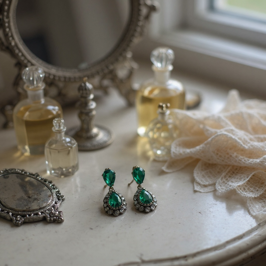 Green Drop Earrings
