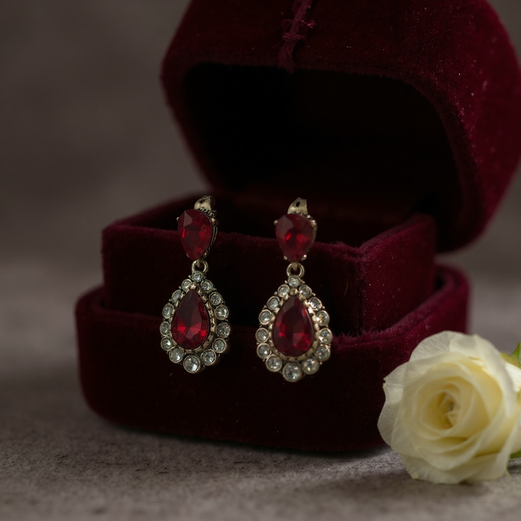 Red Drop Earrings