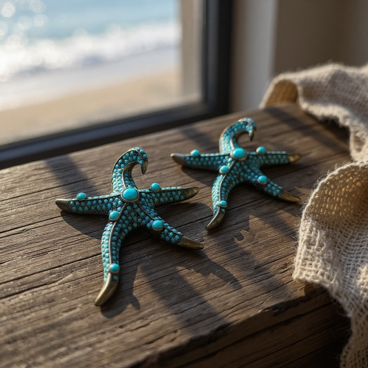 Starfish Blue Earrings