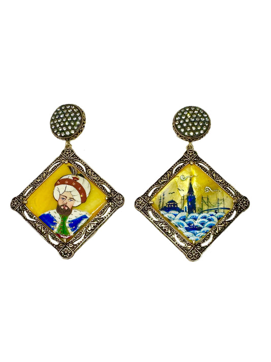 Sofia's Zoo Eternal Love Collection- Sultan Mehmed & His Beloved Istanbul Hand-made Earrings