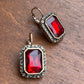 Red Baguette Earrings