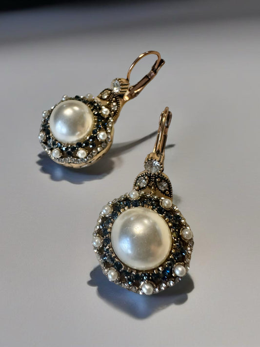 Sima Blue Pearl Earrings