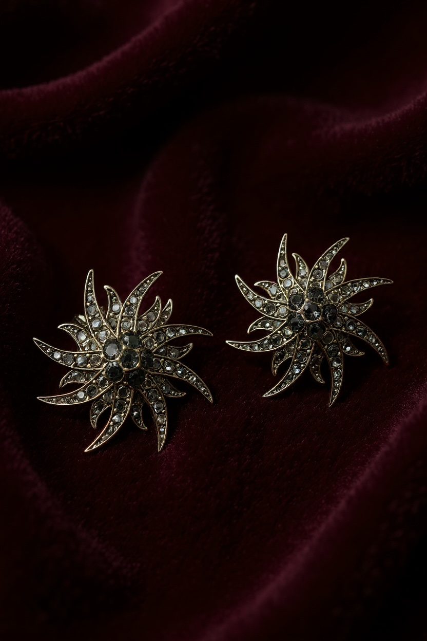 Flame Black Earrings