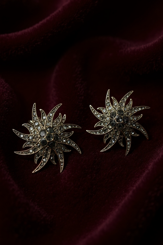 Flame Black Earrings