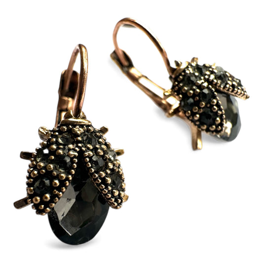 Lady Bug Grey Earrings