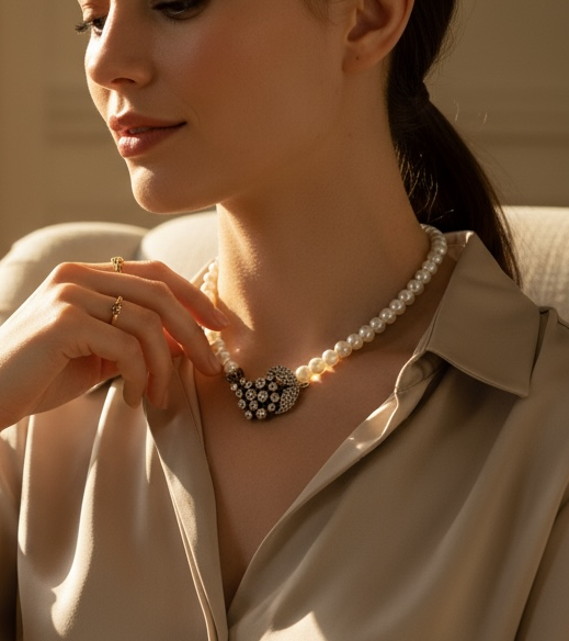 Pearl Grape Crystal Necklace