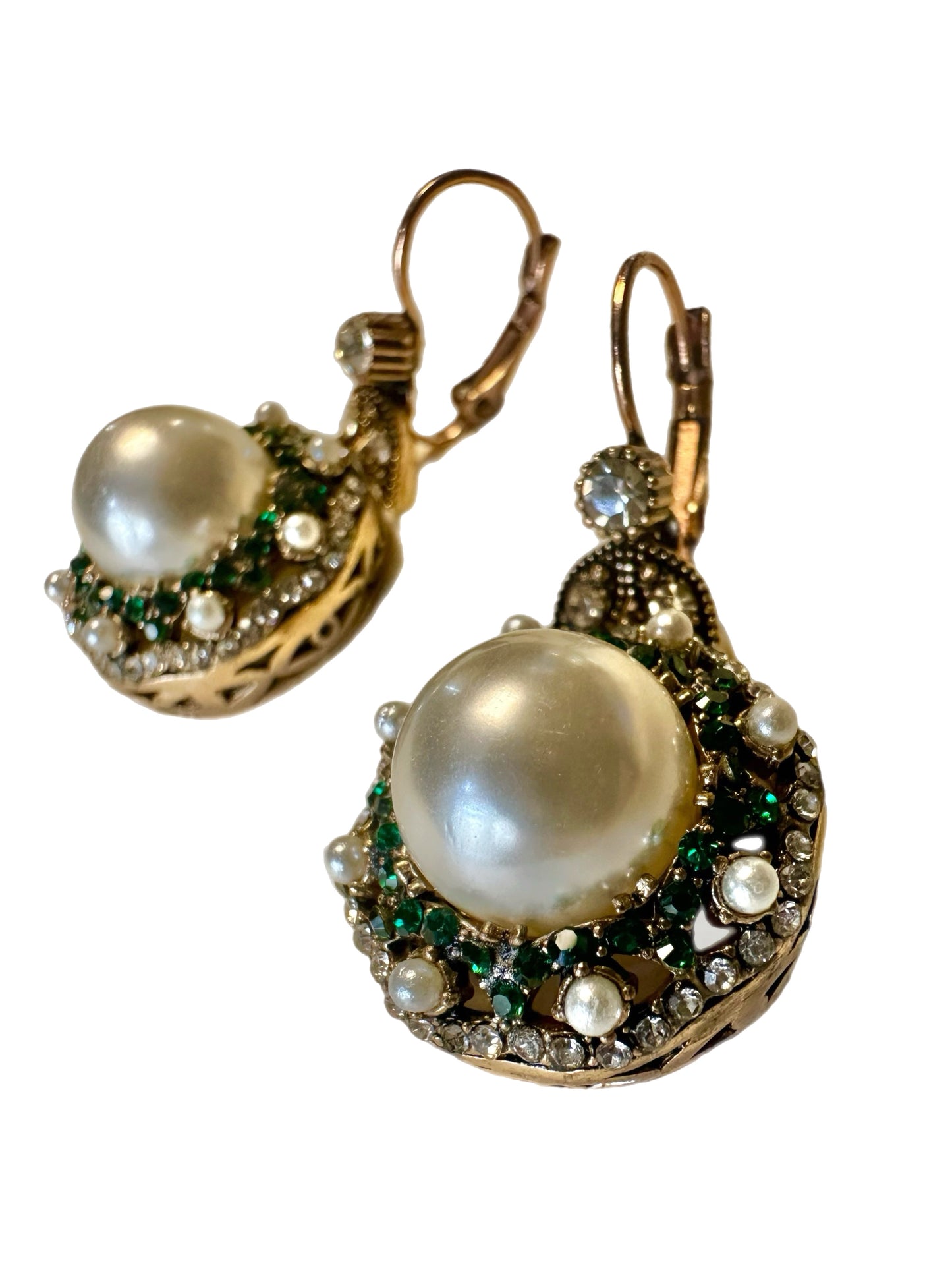 Sima Green Pearl Earrings