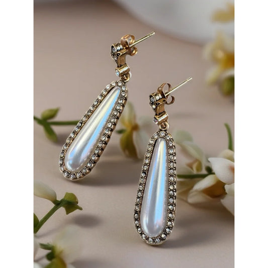 Luna Drop Pearl Earrings