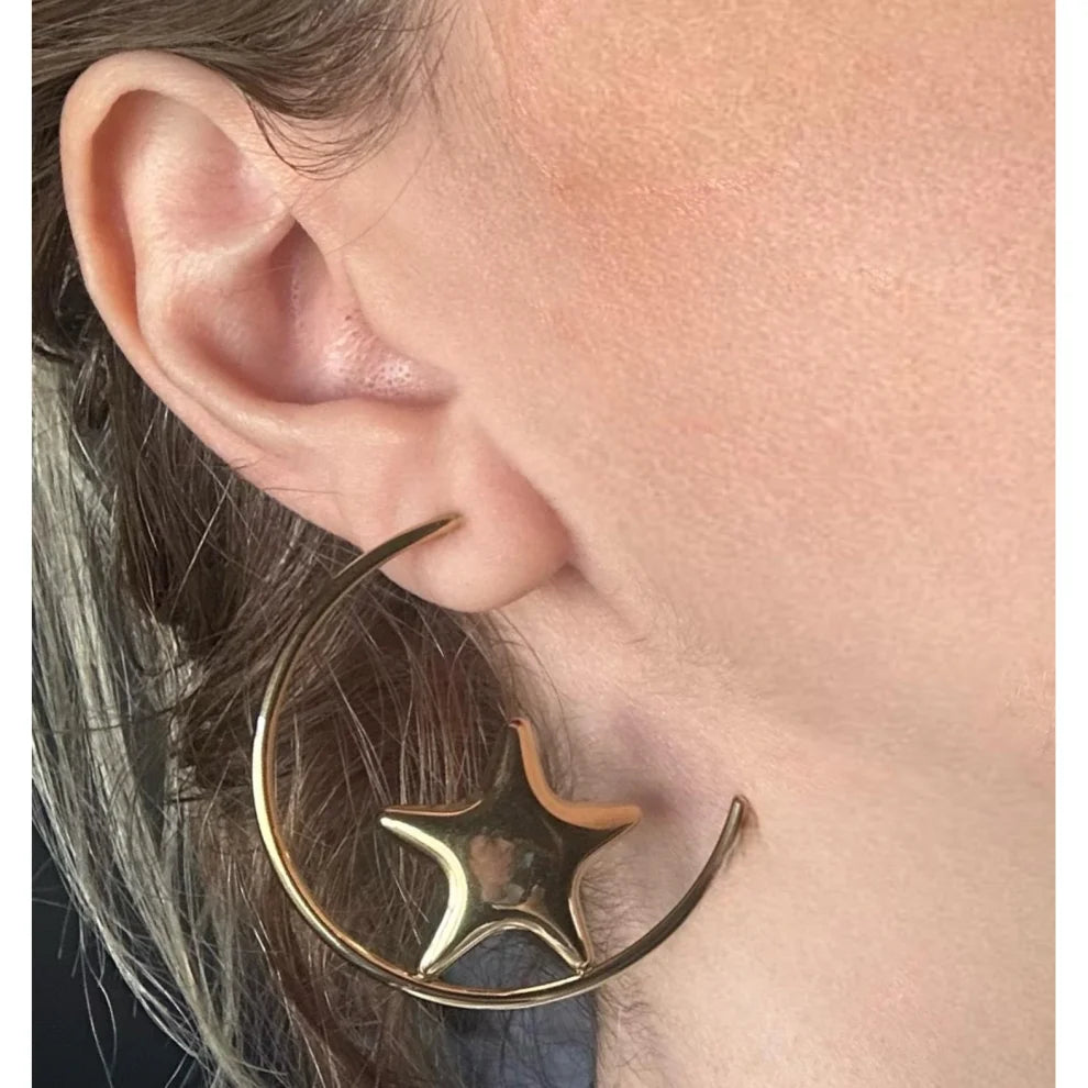 Star Hoop Earrings